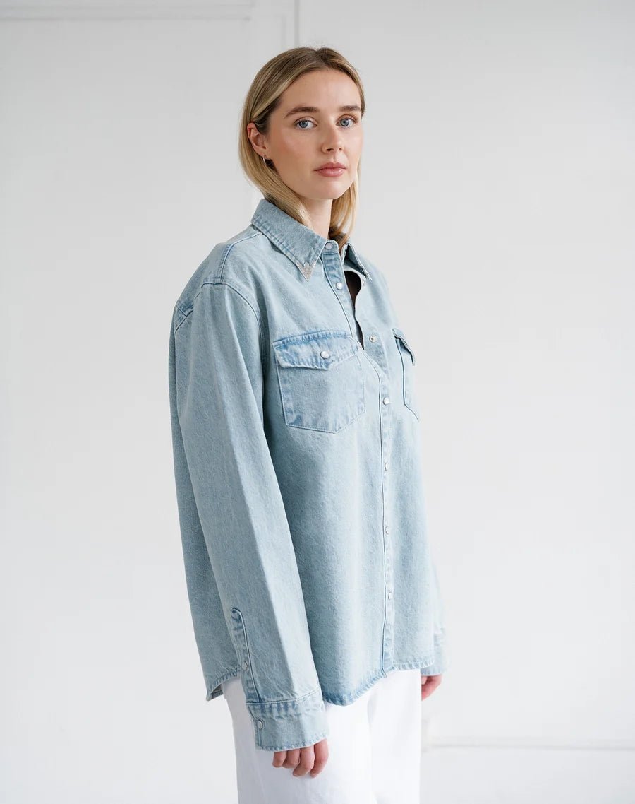 Jolene Denim Shirt - Light Blue Wash - UnLaced Boutique