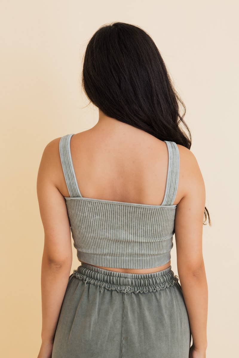 Just Breathe Washed Ribbed Padded Bralette - UnLaced Boutique