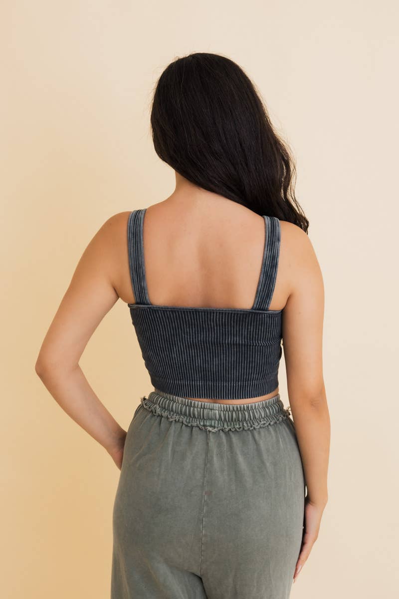 Just Breathe Washed Ribbed Padded Bralette - UnLaced Boutique
