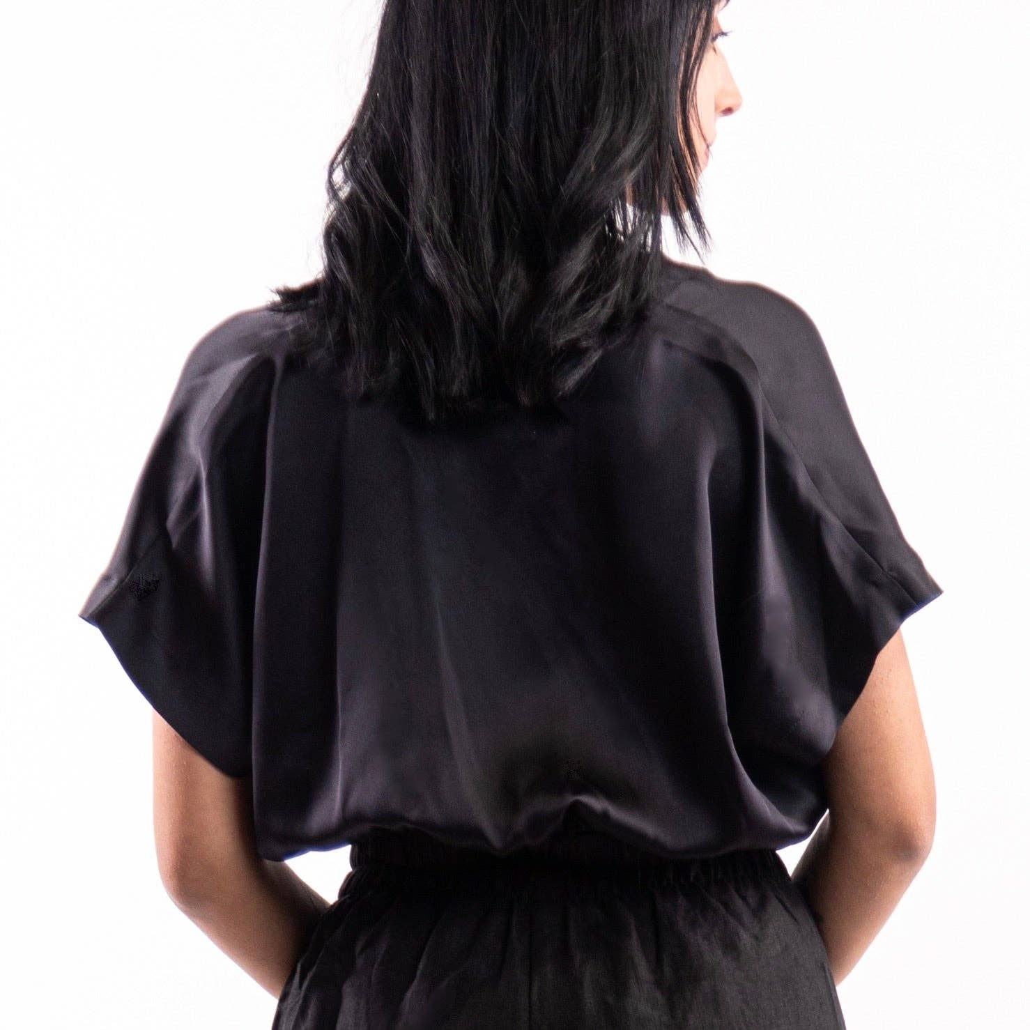 Känsla Silk Wrap Top, in Black - UnLaced Boutique