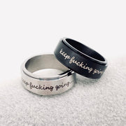 "Keep Fucking Going" Rotatable Stainless Steel Ring - UnLaced Boutique