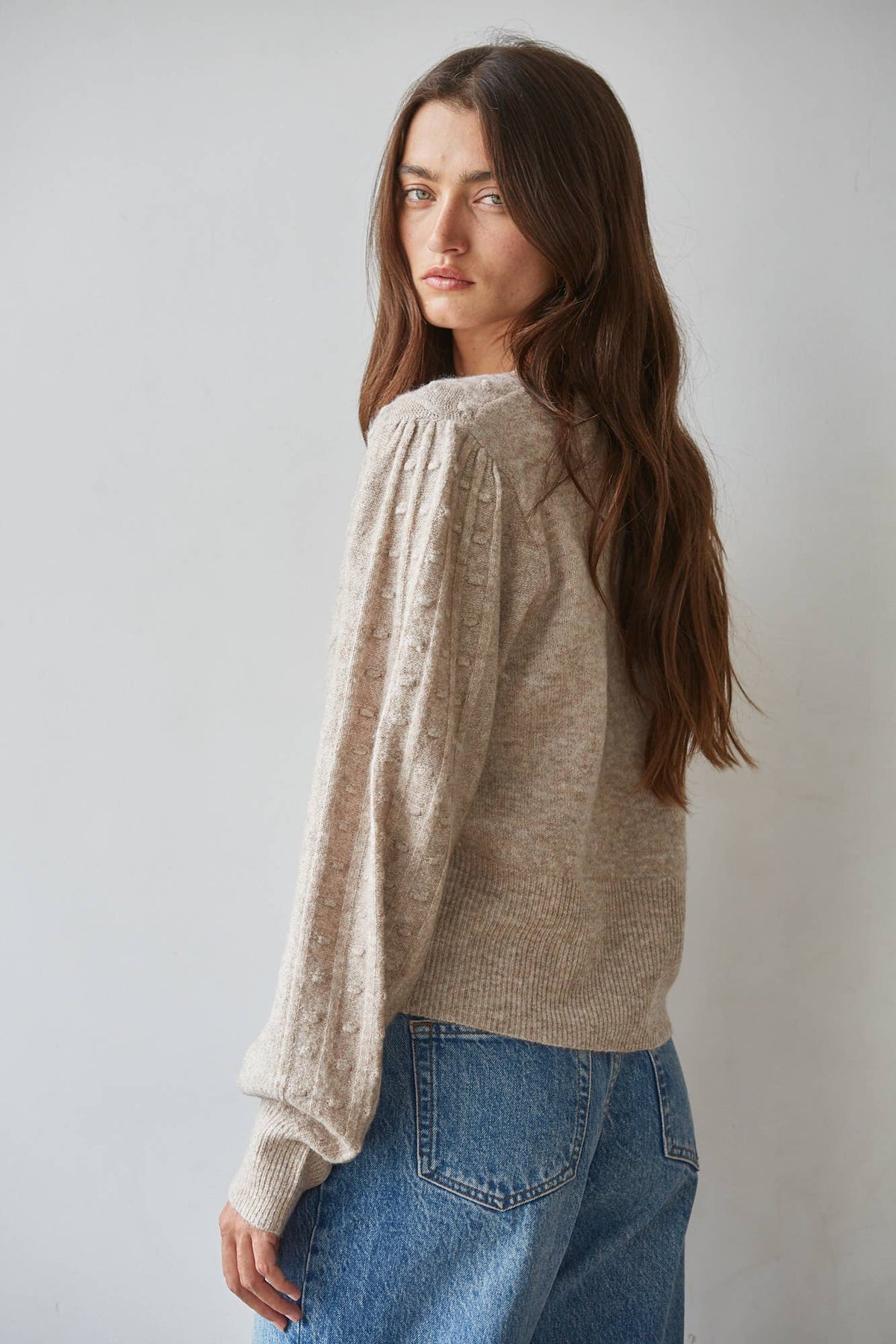 Knit Sweater Cotton Acrylic V Neck Long Sleeve Cardi - UnLaced Boutique