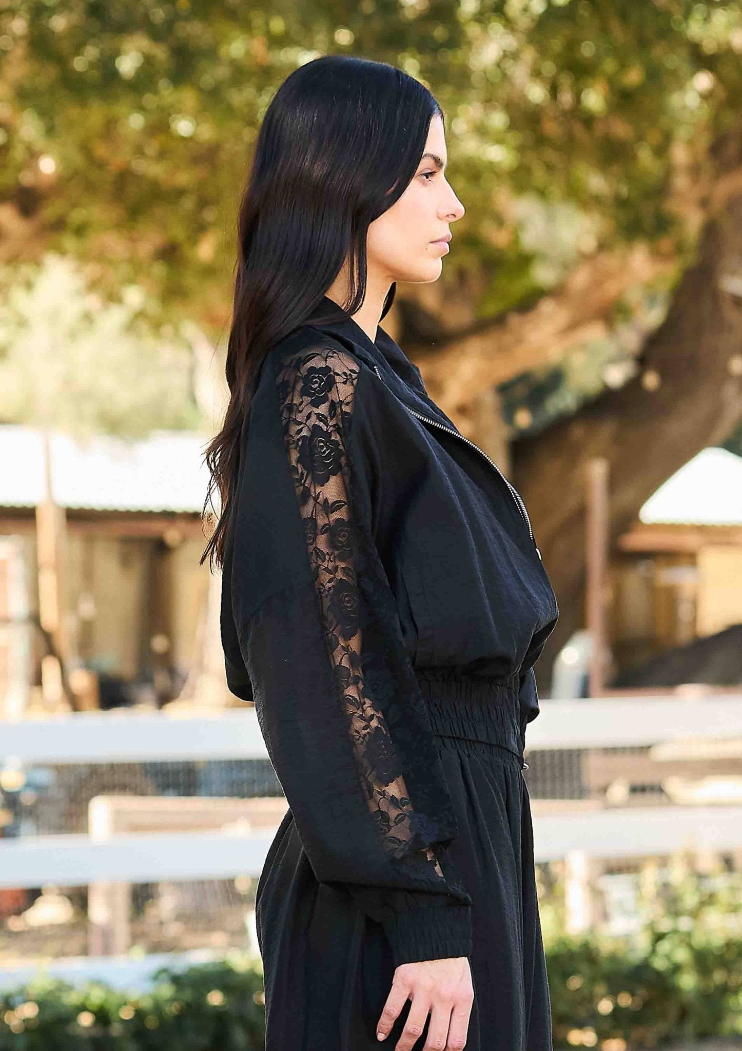 Lace Wind Breaker Jacket and Lace Balloon Pants Set - UnLaced Boutique