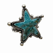 Large Star Turquoise Stone Western Stretch Ring - UnLaced Boutique