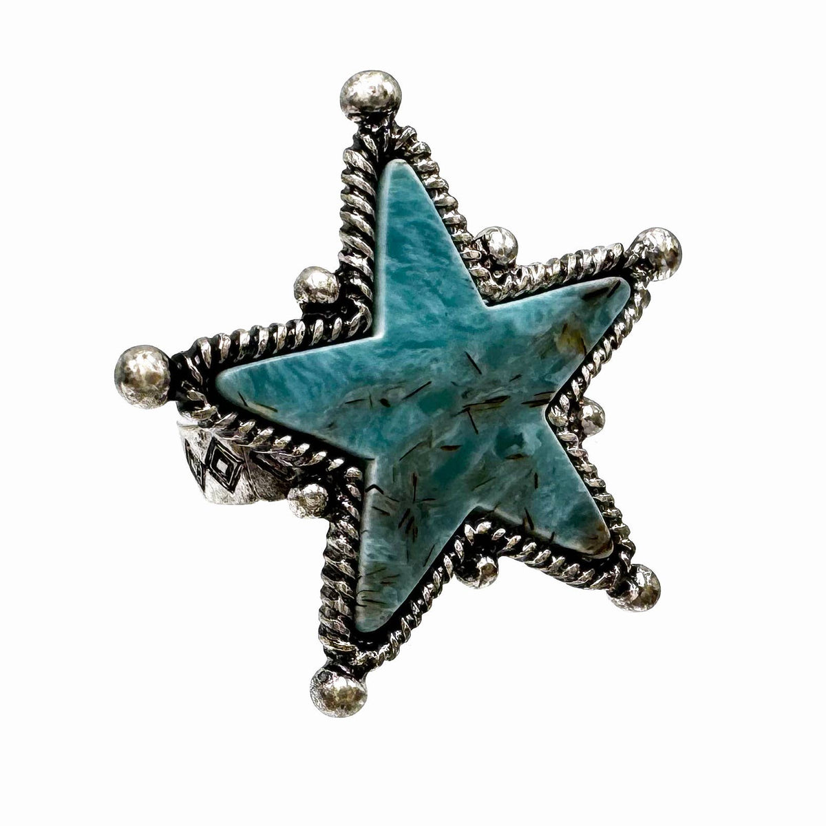 Large Star Turquoise Stone Western Stretch Ring - UnLaced Boutique
