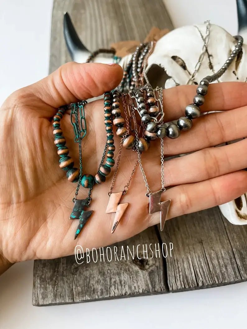 Layered Navajo Lightning bolt Western Necklace - UnLaced Boutique