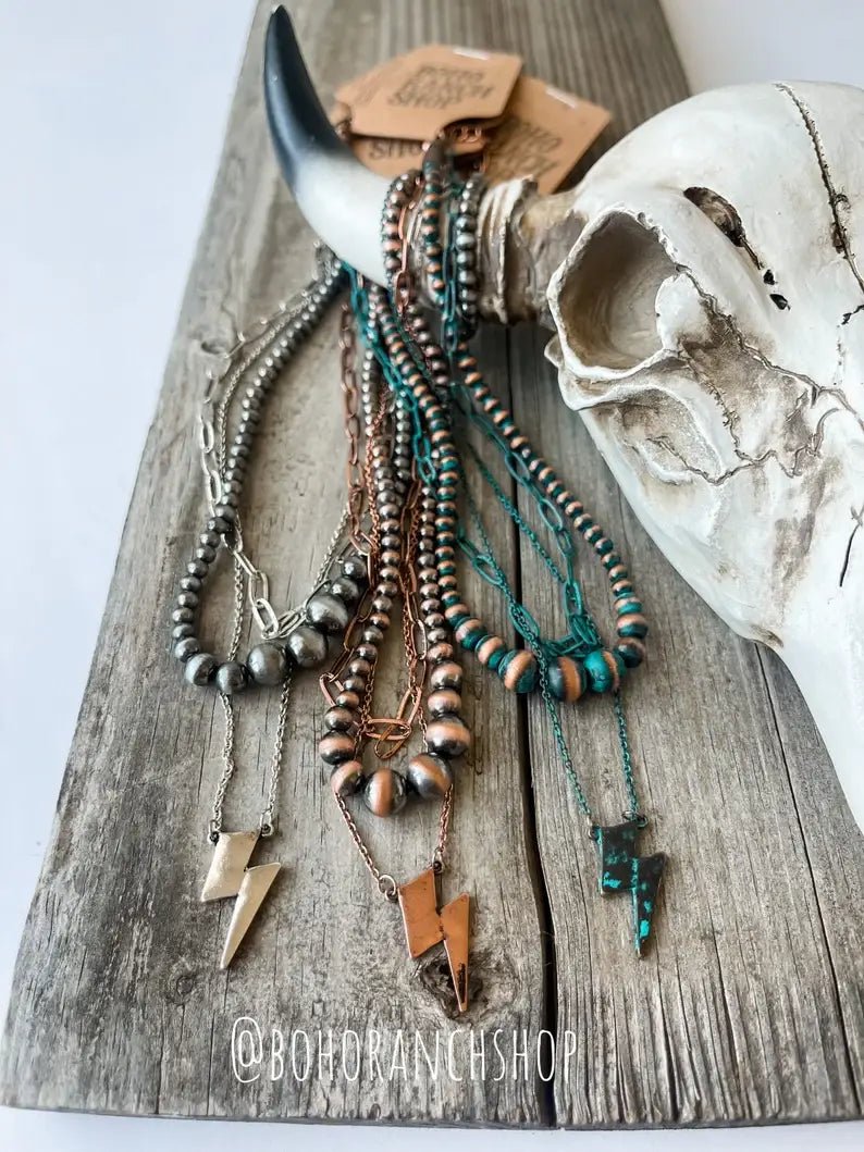 Layered Navajo Lightning bolt Western Necklace - UnLaced Boutique
