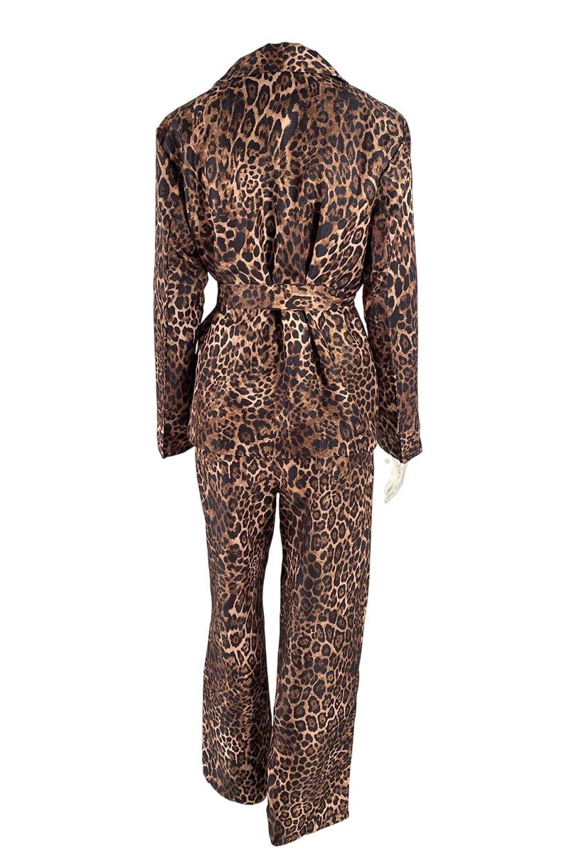 Leopard Print Blazer and Pants Set - UnLaced Boutique