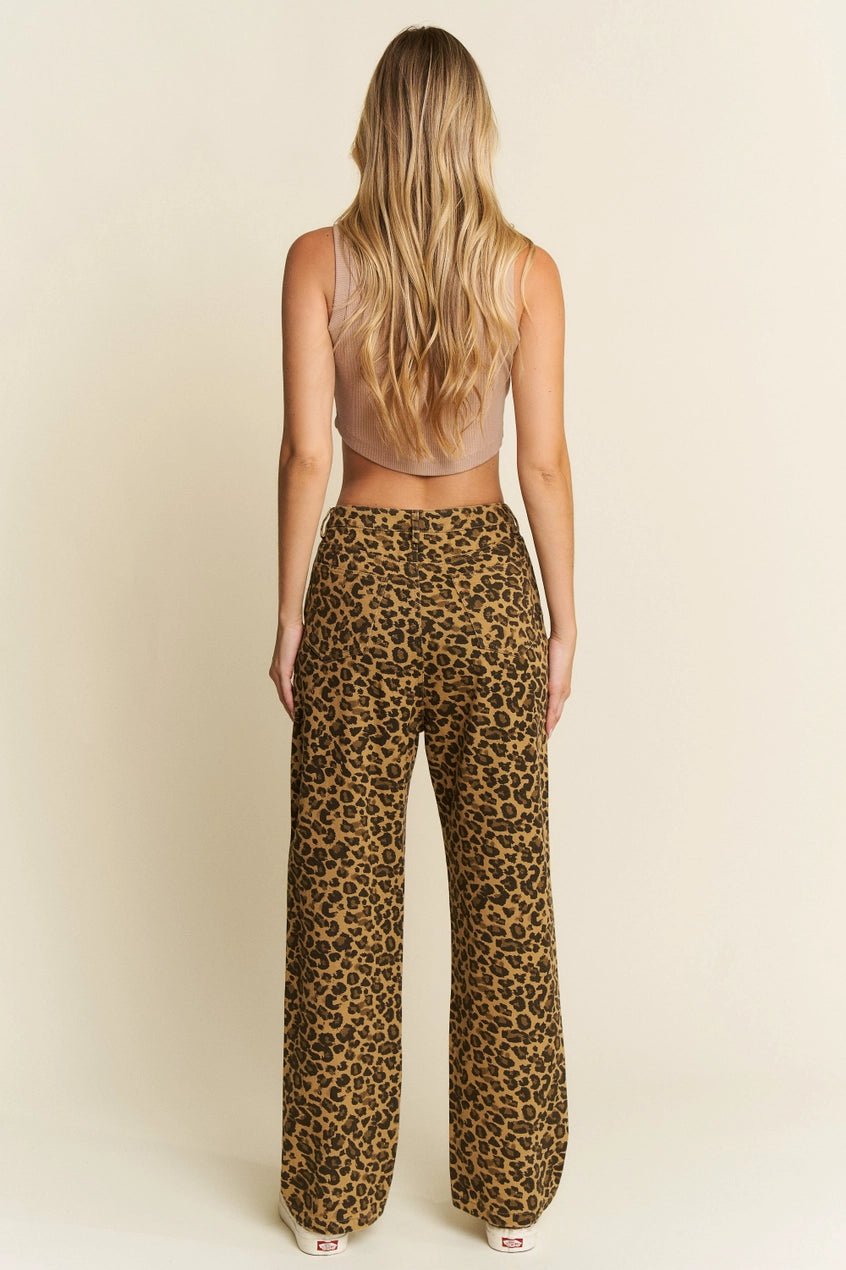 Leopard Print Denim Pants - UnLaced Boutique