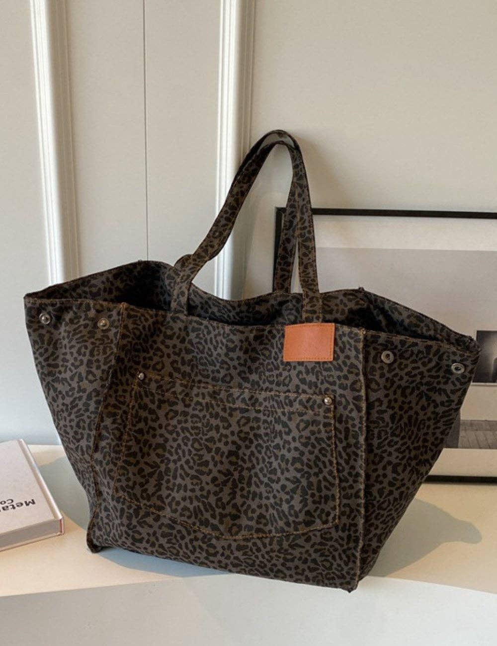 Leopard Print Large Capacity Tote Bag Shoulder Bag - UnLaced Boutique