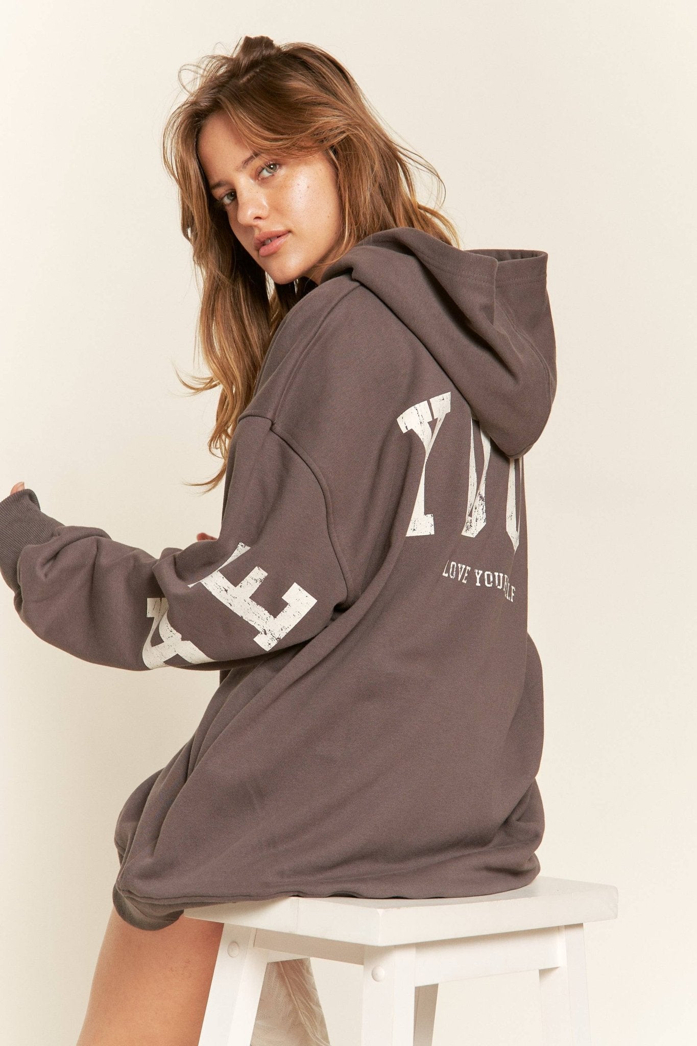 LETTER GRAPHIC HOODED - UnLaced Boutique