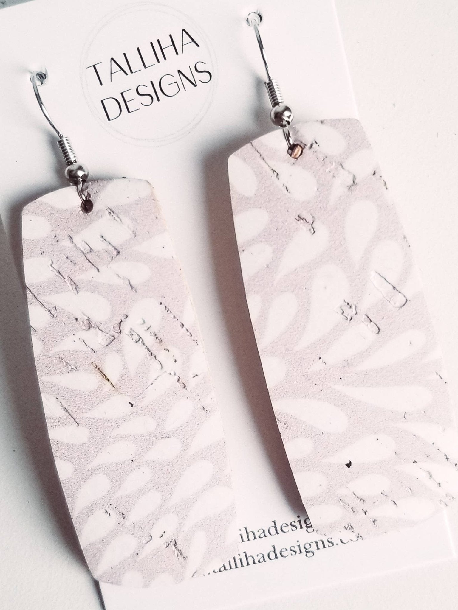 Lilac Drops Genuine Leather Backed Cork Bar Earrings - UnLaced Boutique
