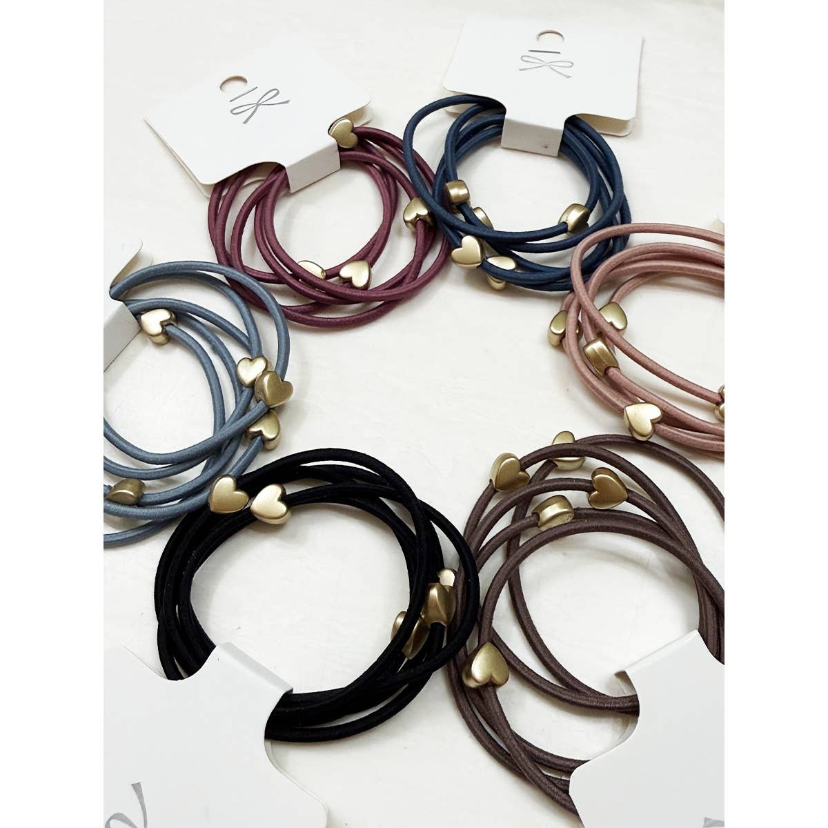 Love and Repeat Heart Beaded Basic Hair Tie Set - UnLaced Boutique