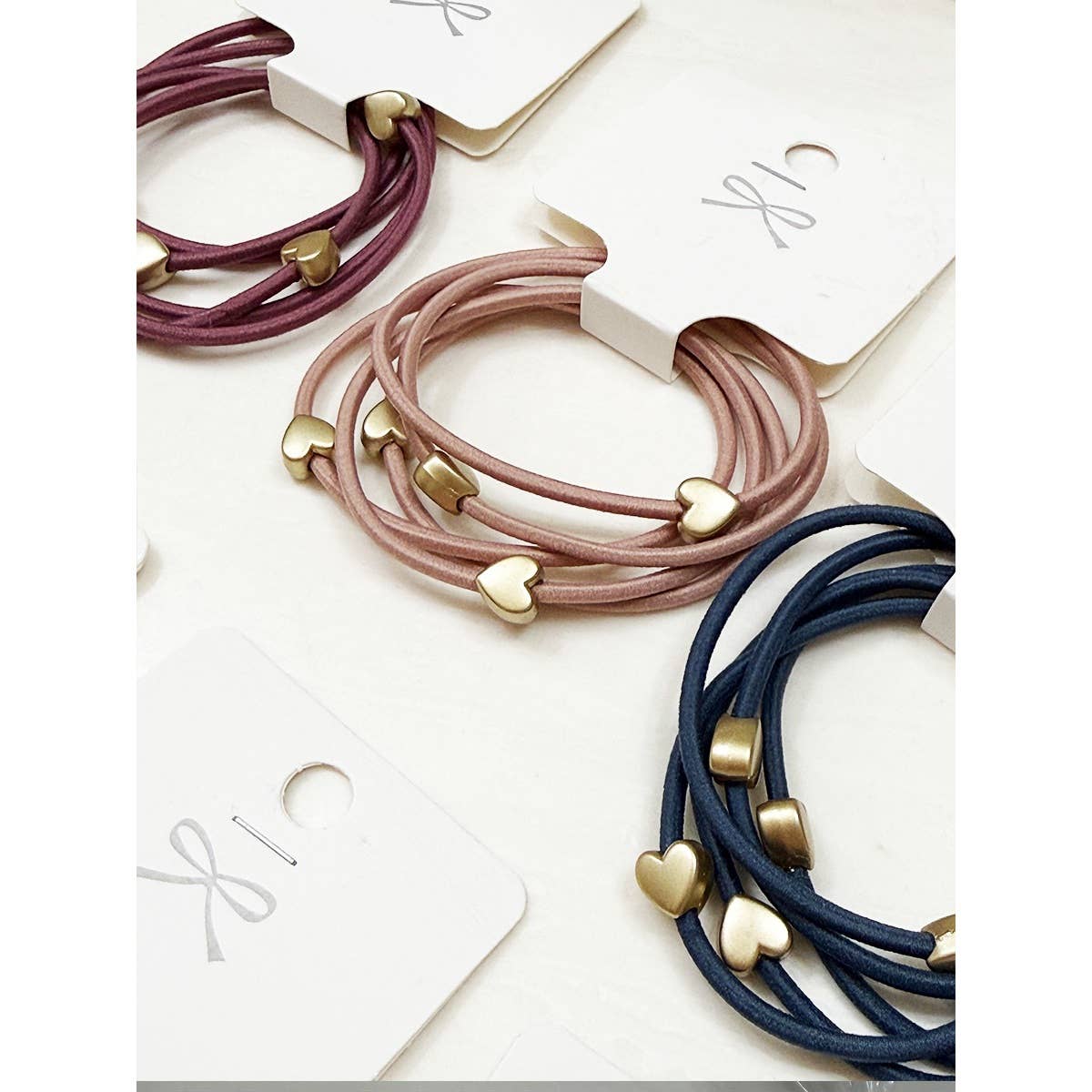 Love and Repeat Heart Beaded Basic Hair Tie Set - UnLaced Boutique