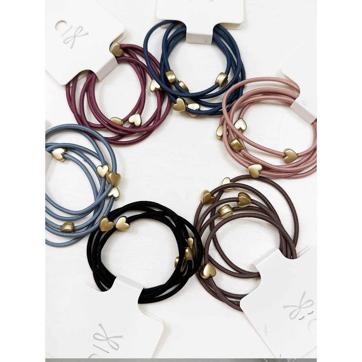 Love and Repeat Heart Beaded Basic Hair Tie Set - UnLaced Boutique