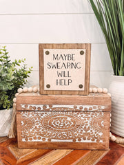 Maybe Swearing Will Help Wood Sign, Funny Sign - UnLaced Boutique