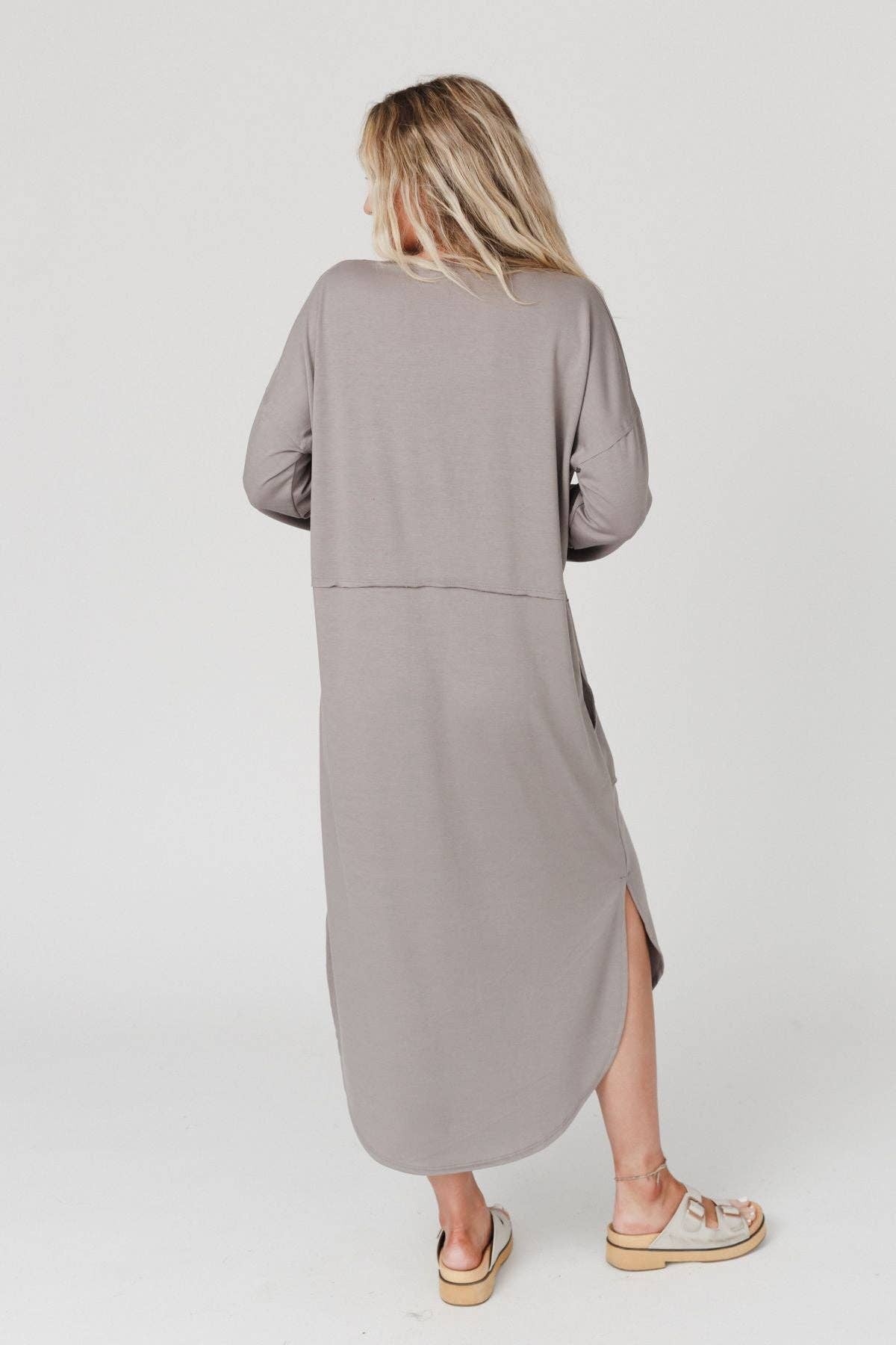 Meadow Long Sleeve Slit Maxi Dress - Coco - UnLaced Boutique