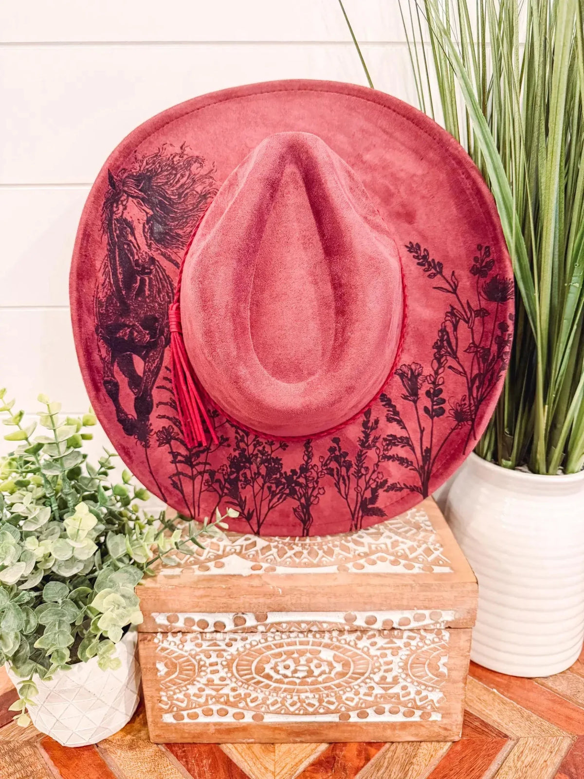 Merlot Wildflower Horse Hat - UnLaced Boutique