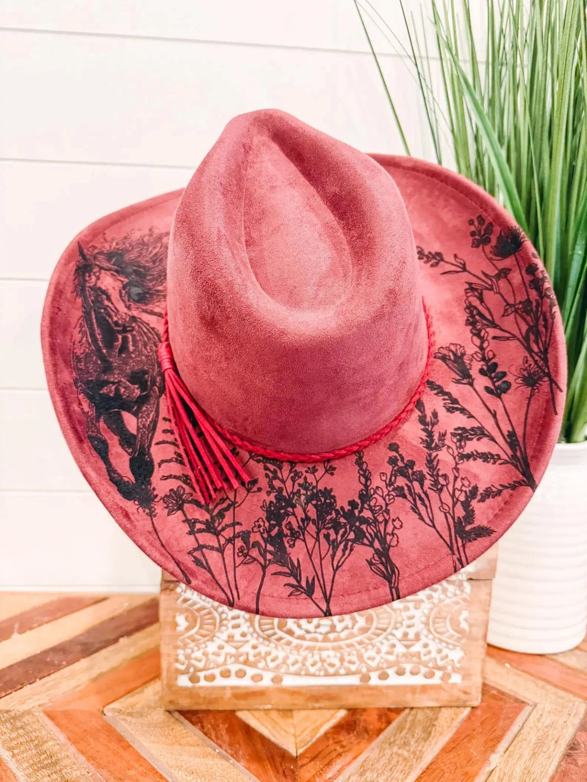 Merlot Wildflower Horse Hat - UnLaced Boutique