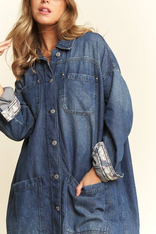 Mid Length button Sown Denim Jacket - UnLaced Boutique