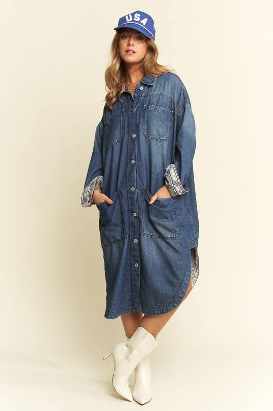 Mid Length button Sown Denim Jacket - UnLaced Boutique