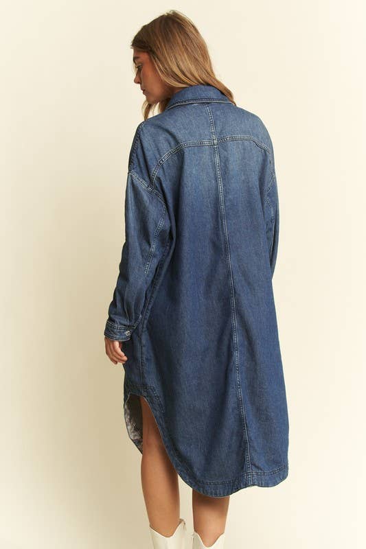 Mid Length button Sown Denim Jacket - UnLaced Boutique