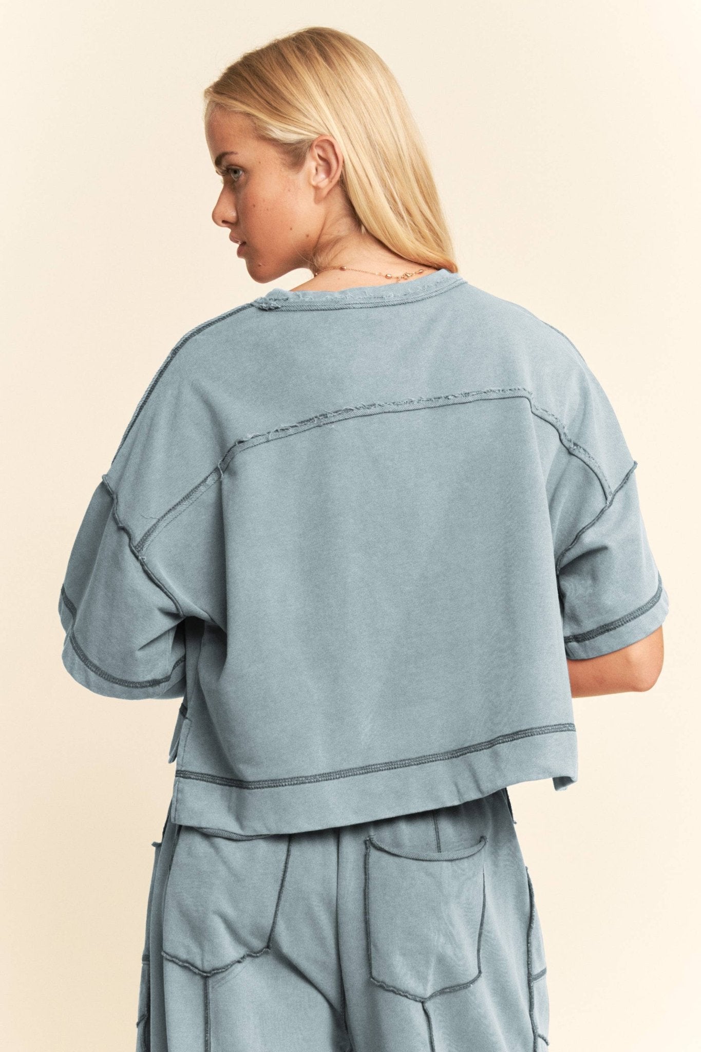 MINERAL WASHED EXPOSED BARREL PANTS SET - UnLaced Boutique