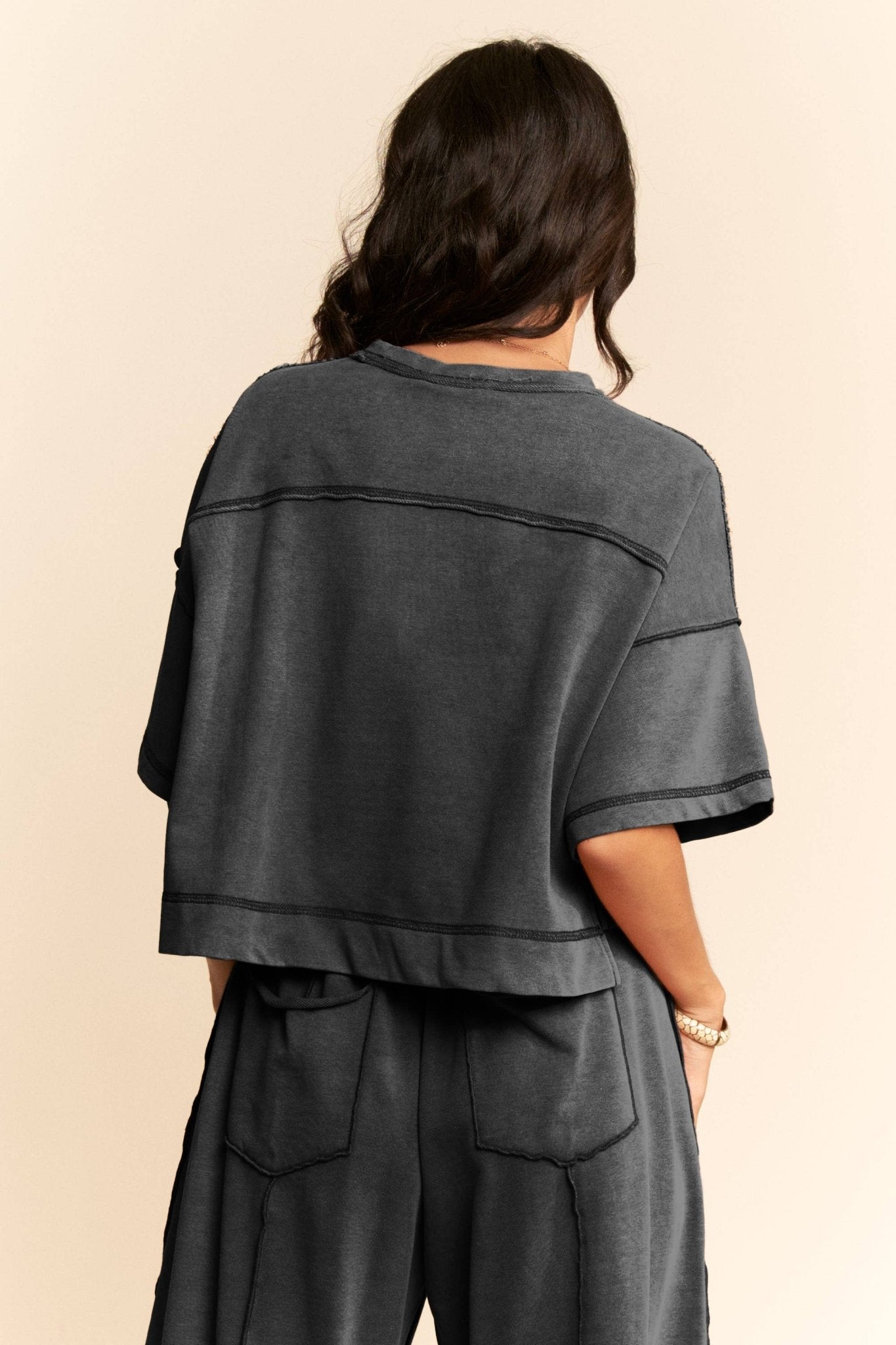 MINERAL WASHED EXPOSED BARREL PANTS SET - UnLaced Boutique
