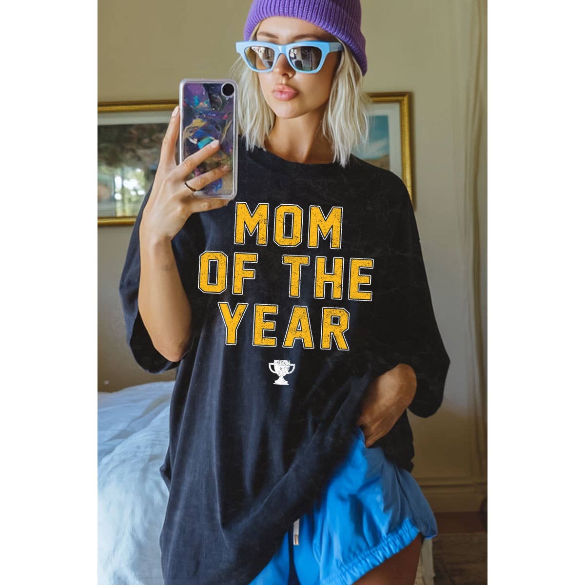 MOM OF THE YEAR OVERSIZED MINERAL GRAPHIC TEE - UnLaced Boutique
