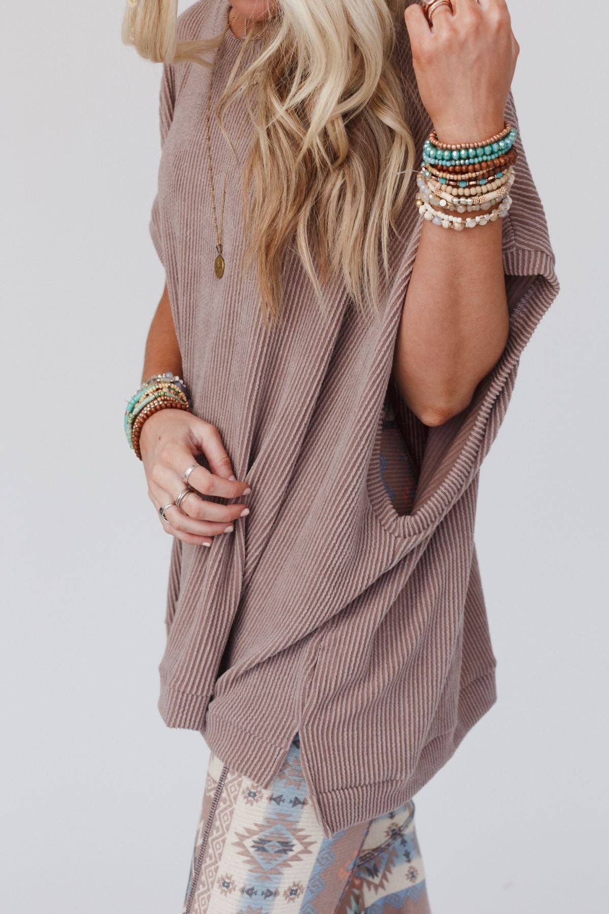 Moon Glow Texture Knit Top - Acorn - UnLaced Boutique