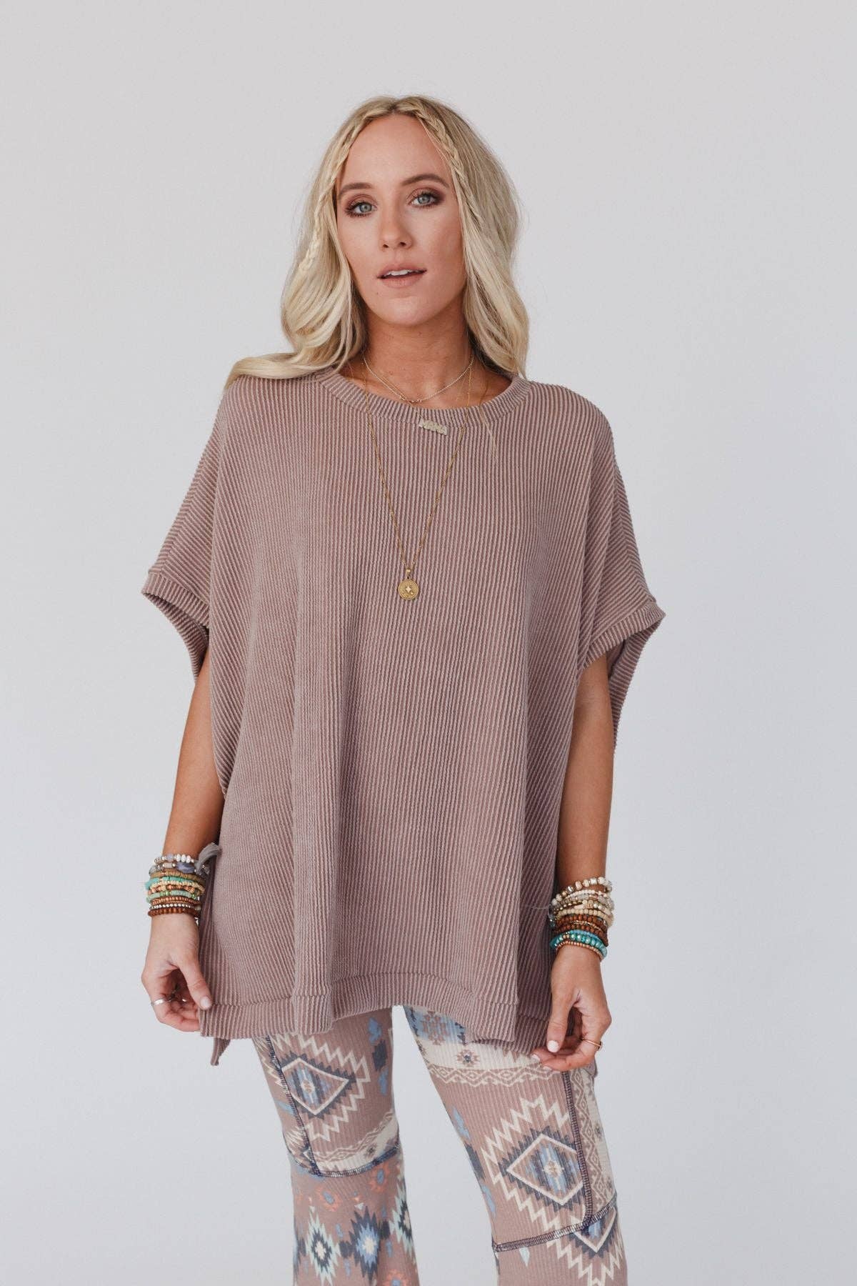 Moon Glow Texture Knit Top - Acorn - UnLaced Boutique