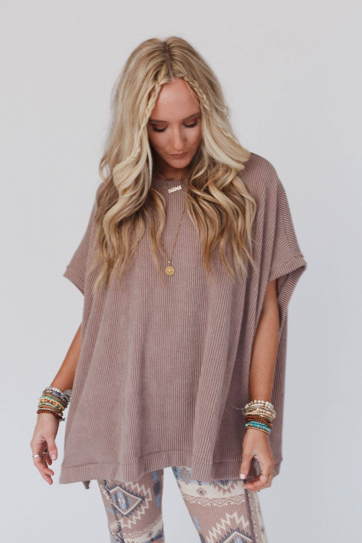 Moon Glow Texture Knit Top - Acorn - UnLaced Boutique
