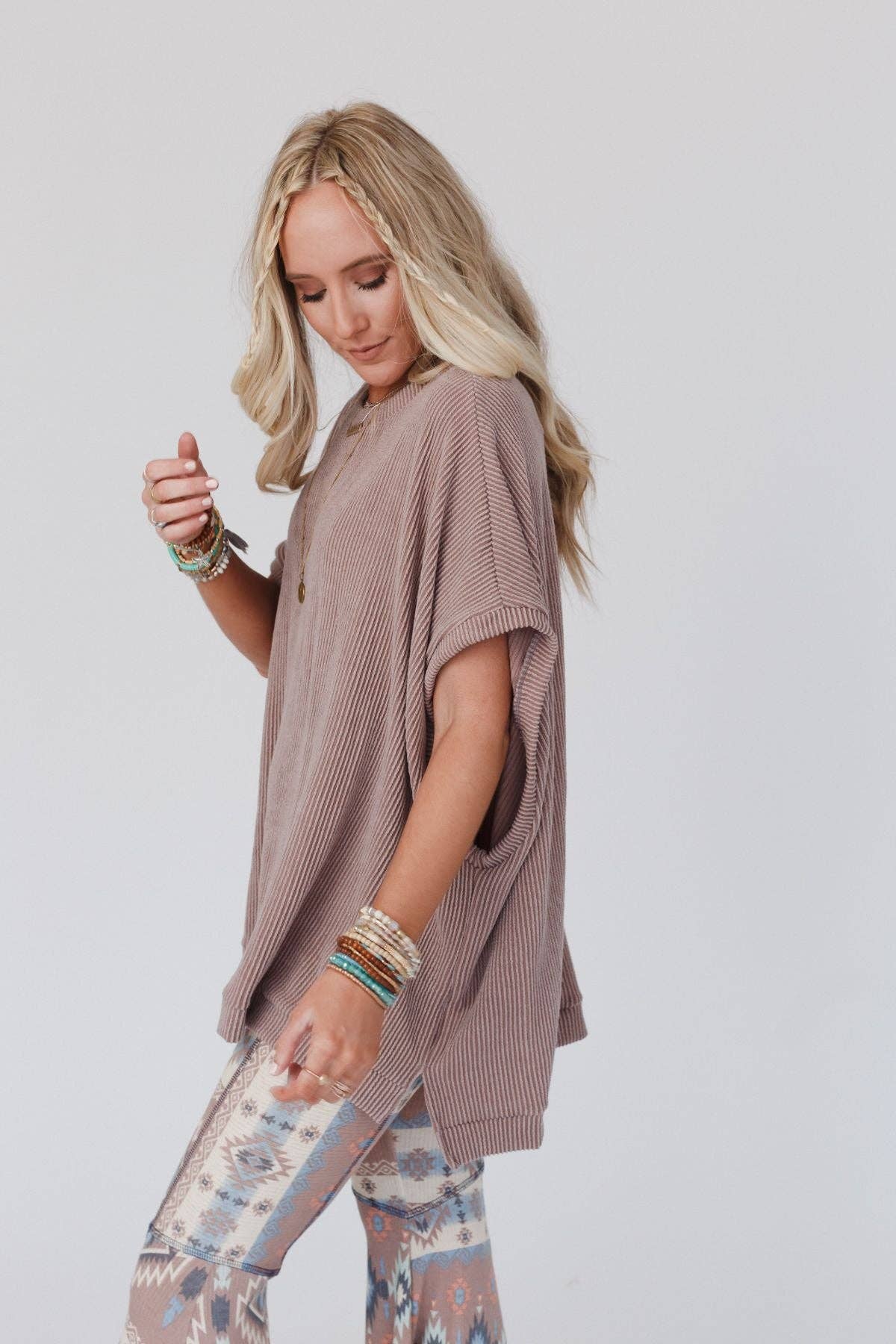 Moon Glow Texture Knit Top - Acorn - UnLaced Boutique
