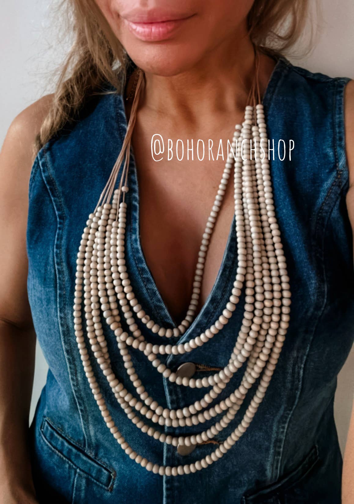 Multi Strand Wood Bead Boho Necklace - UnLaced Boutique