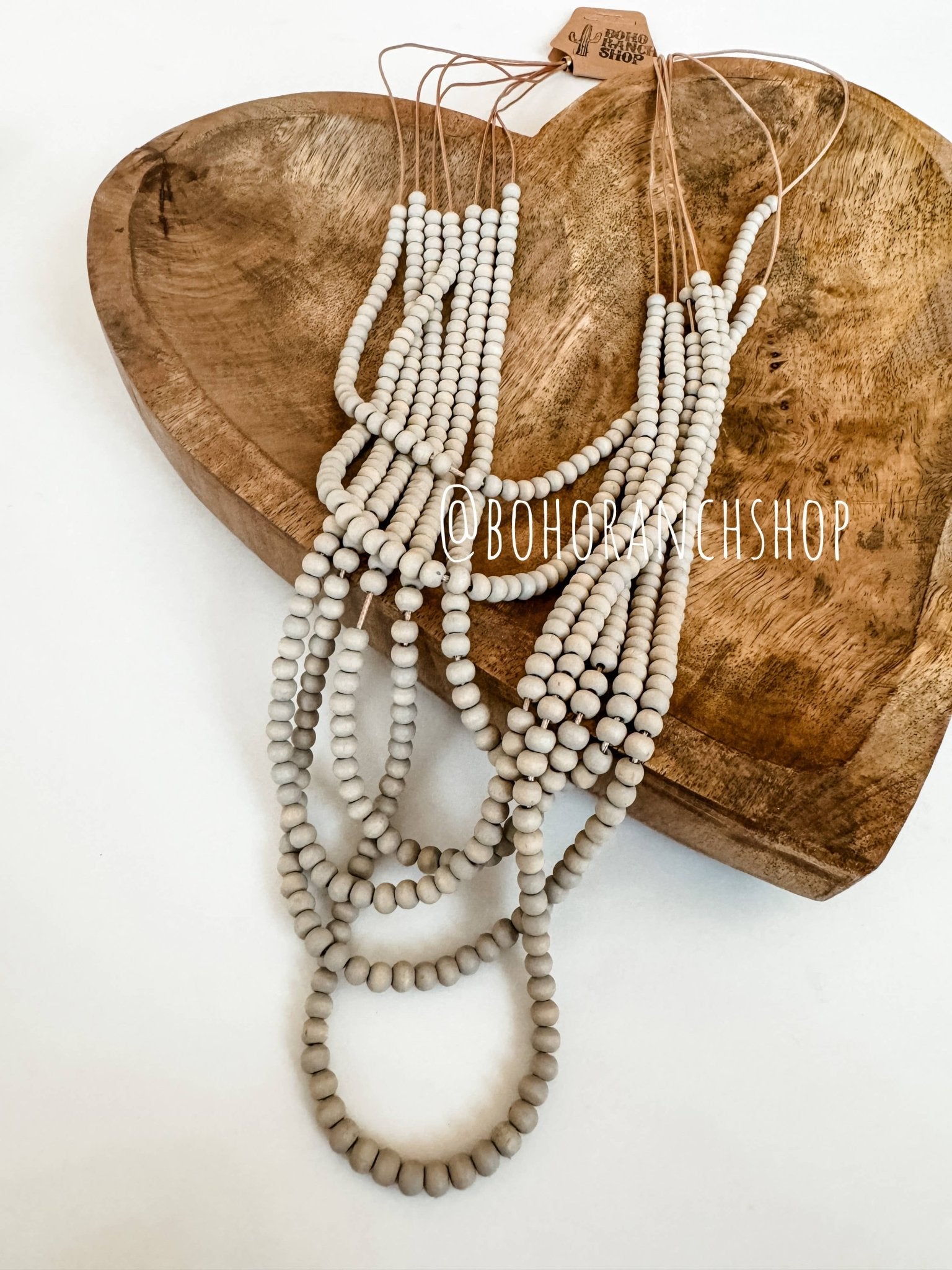 Multi Strand Wood Bead Boho Necklace - UnLaced Boutique