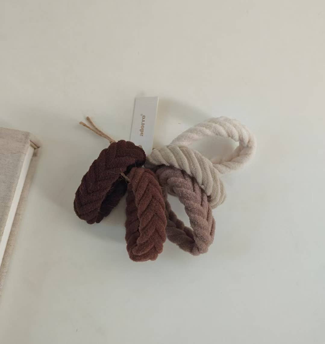 Neutral Chevron Seamless Hair Ties (Set of 5) - UnLaced Boutique