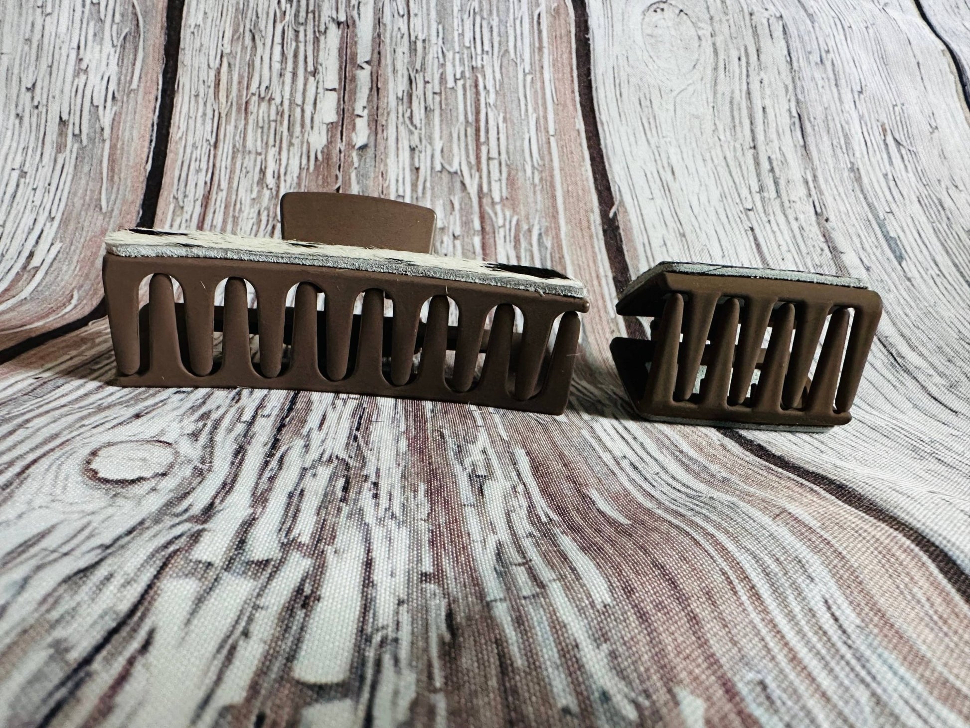 Neutral Cowhide Hair Clips - UnLaced Boutique