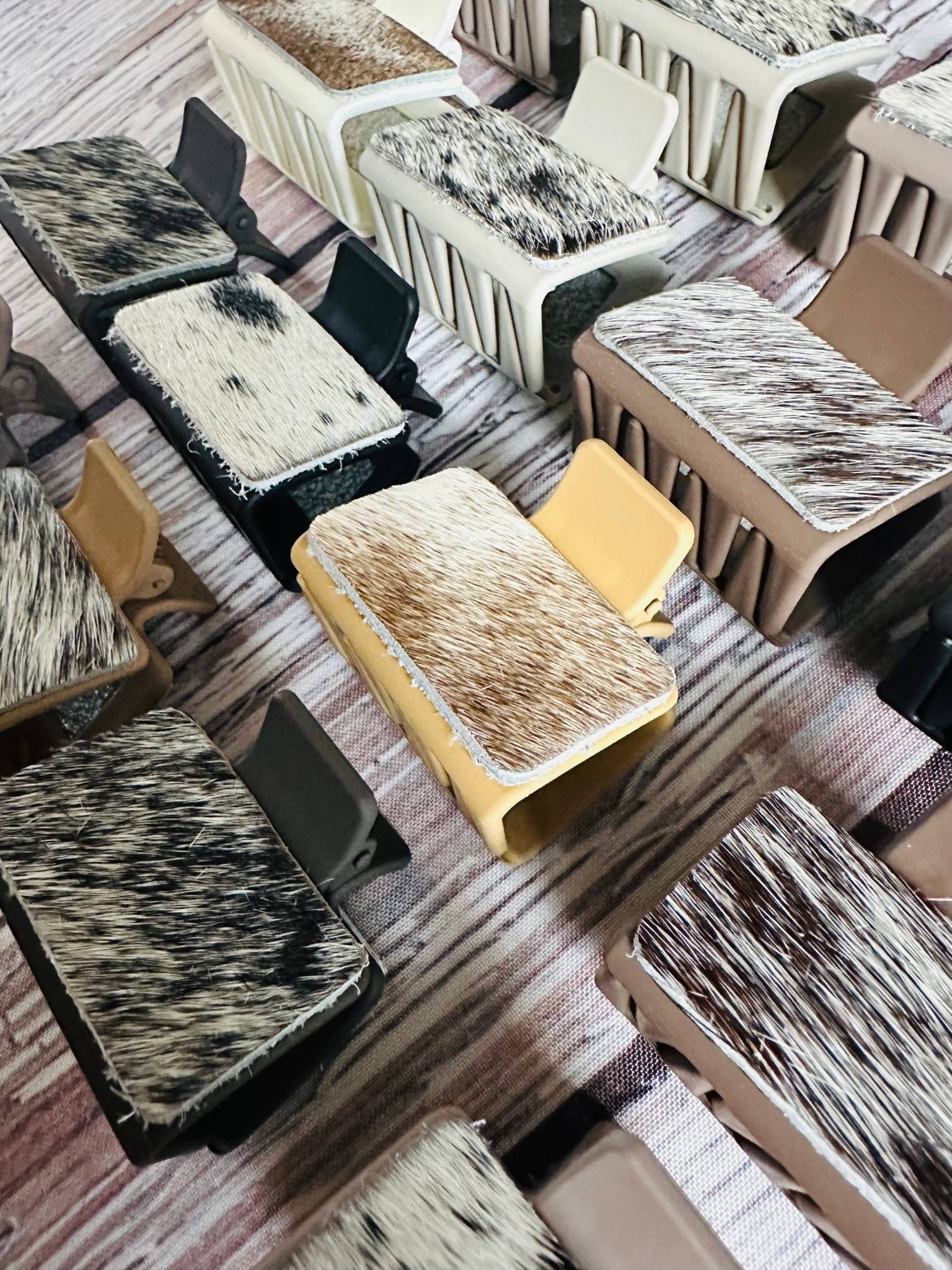 Neutral Cowhide Hair Clips - UnLaced Boutique