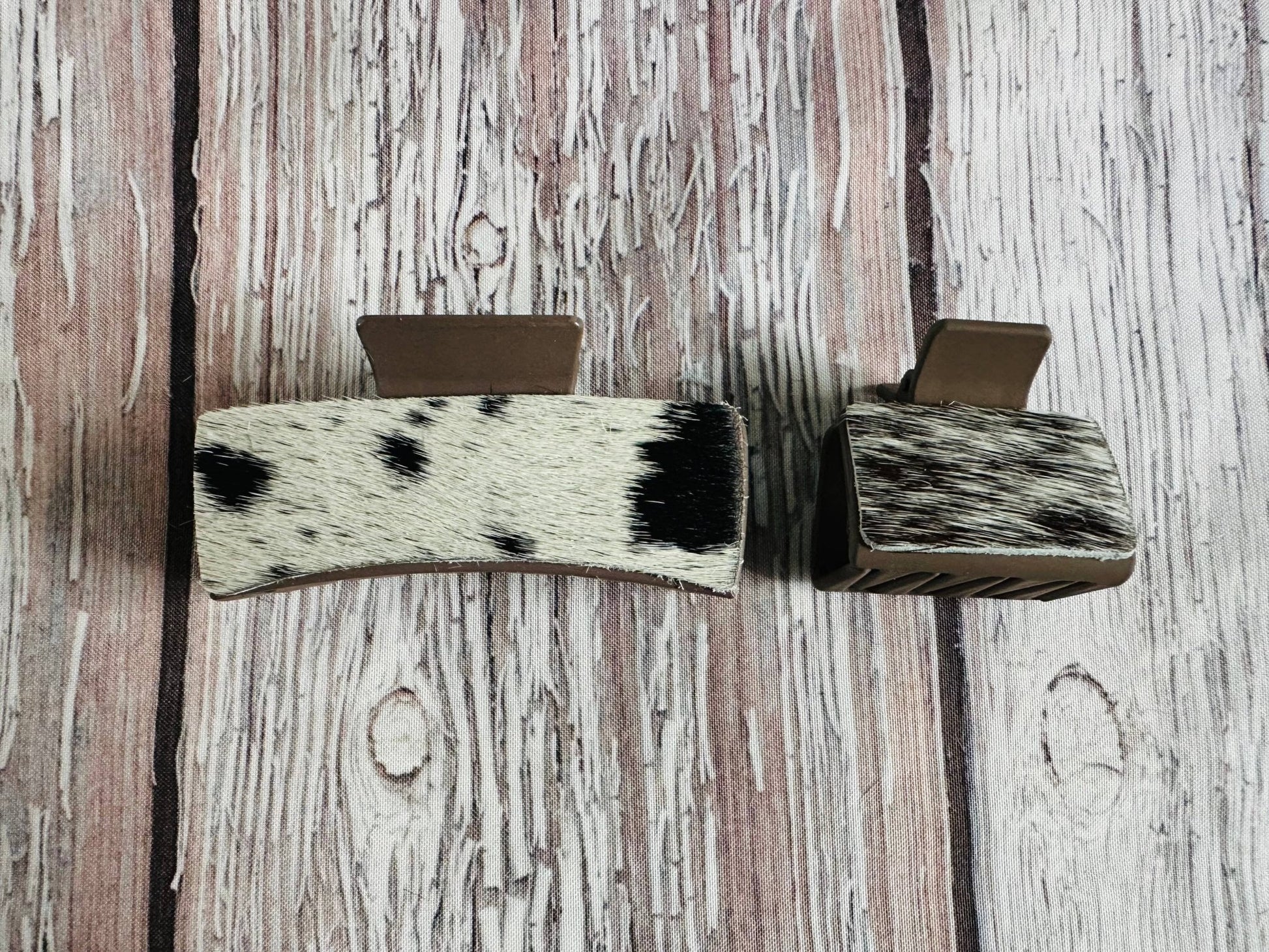 Neutral Cowhide Hair Clips - UnLaced Boutique