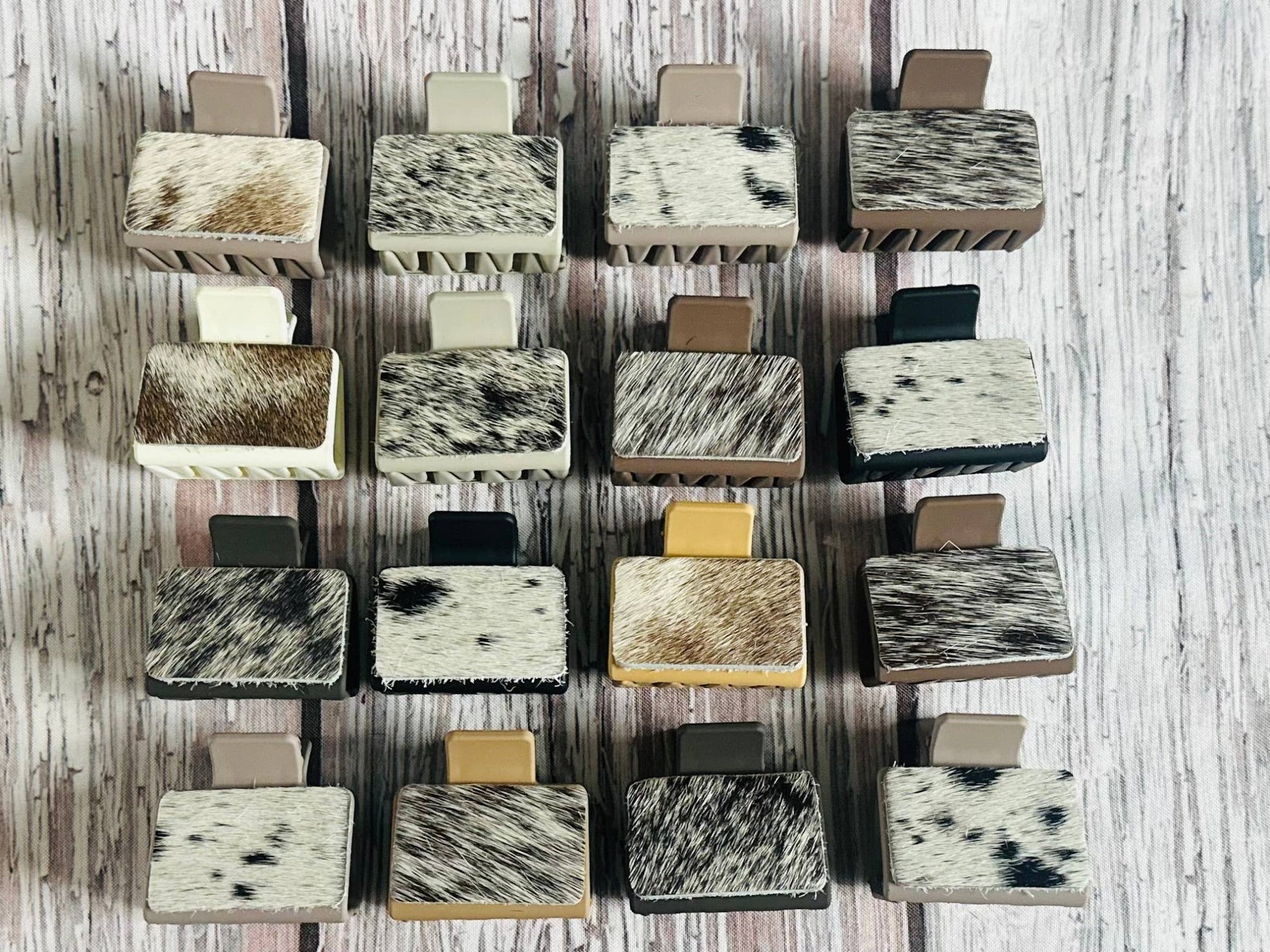 Neutral Cowhide Hair Clips - UnLaced Boutique