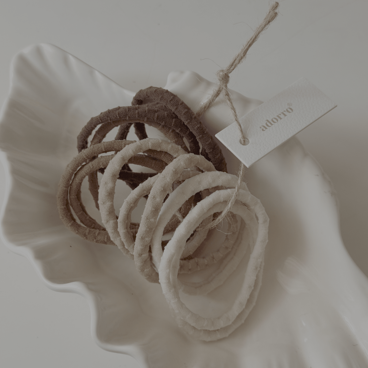 Neutral Textured Thin Seamless Hair Tie (Set of 12) - UnLaced Boutique