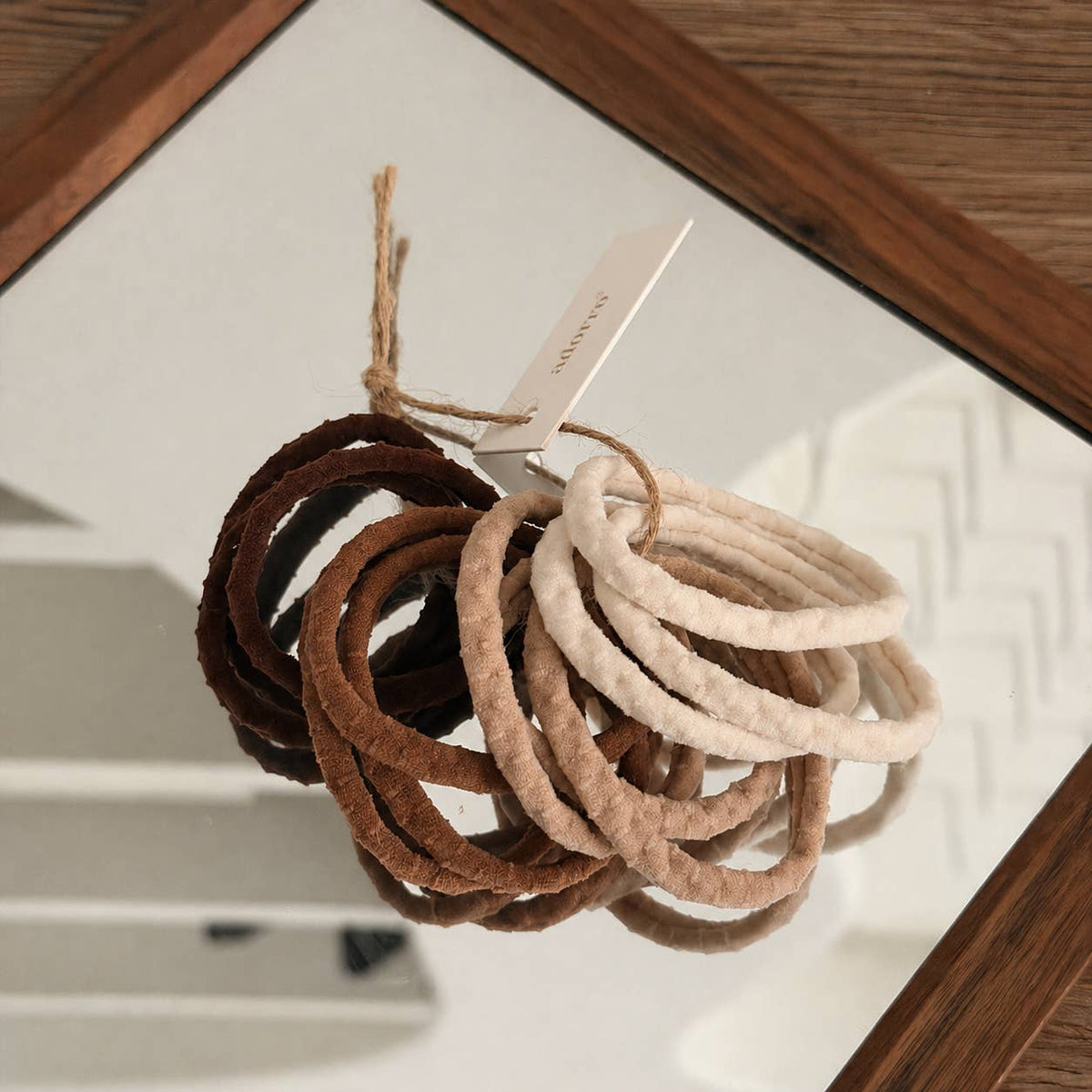 Neutral Textured Thin Seamless Hair Tie (Set of 12) - UnLaced Boutique