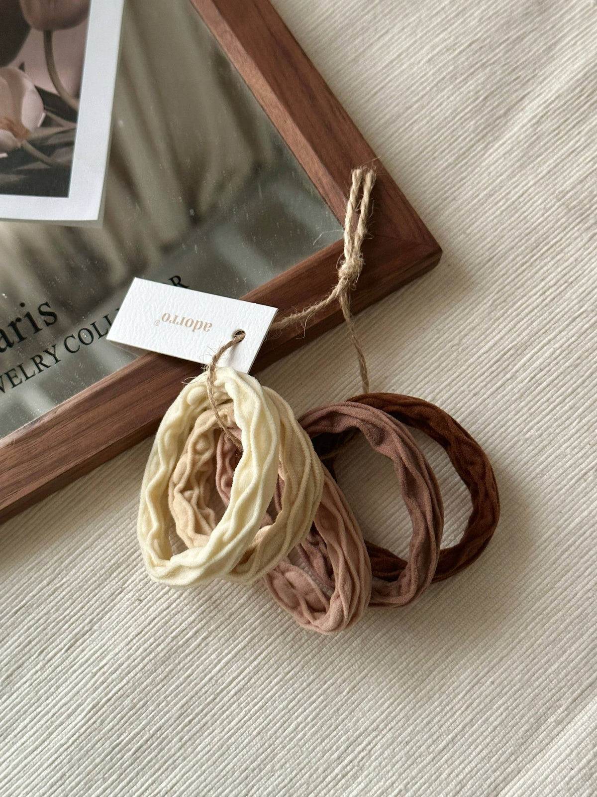Neutral Wavy Seamless Hair Ties (Set of 5) - UnLaced Boutique