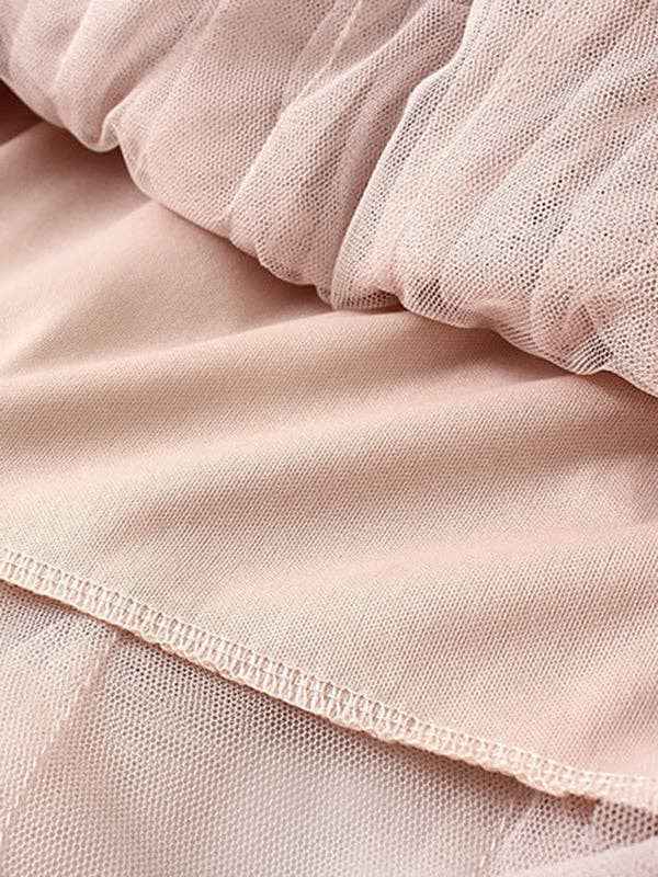 Original Irregular Mesh 4 Colors Falbala Pleated Elasticity Skirt - UnLaced Boutique