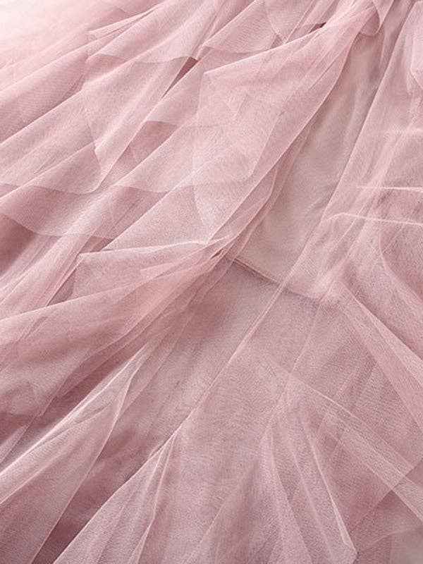 Original Irregular Mesh 4 Colors Falbala Pleated Elasticity Skirt - UnLaced Boutique