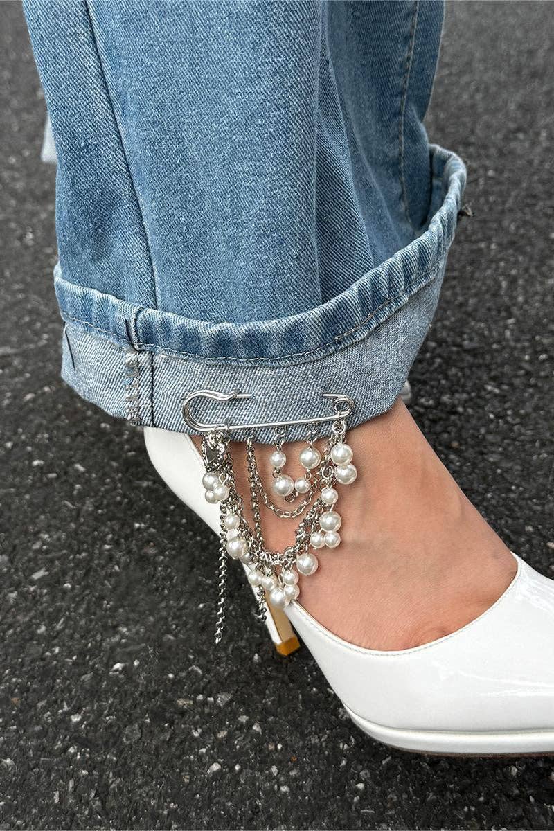 Pearl-Embellished Safety Pin Brooch - UnLaced Boutique