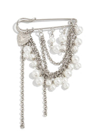 Pearl-Embellished Safety Pin Brooch - UnLaced Boutique
