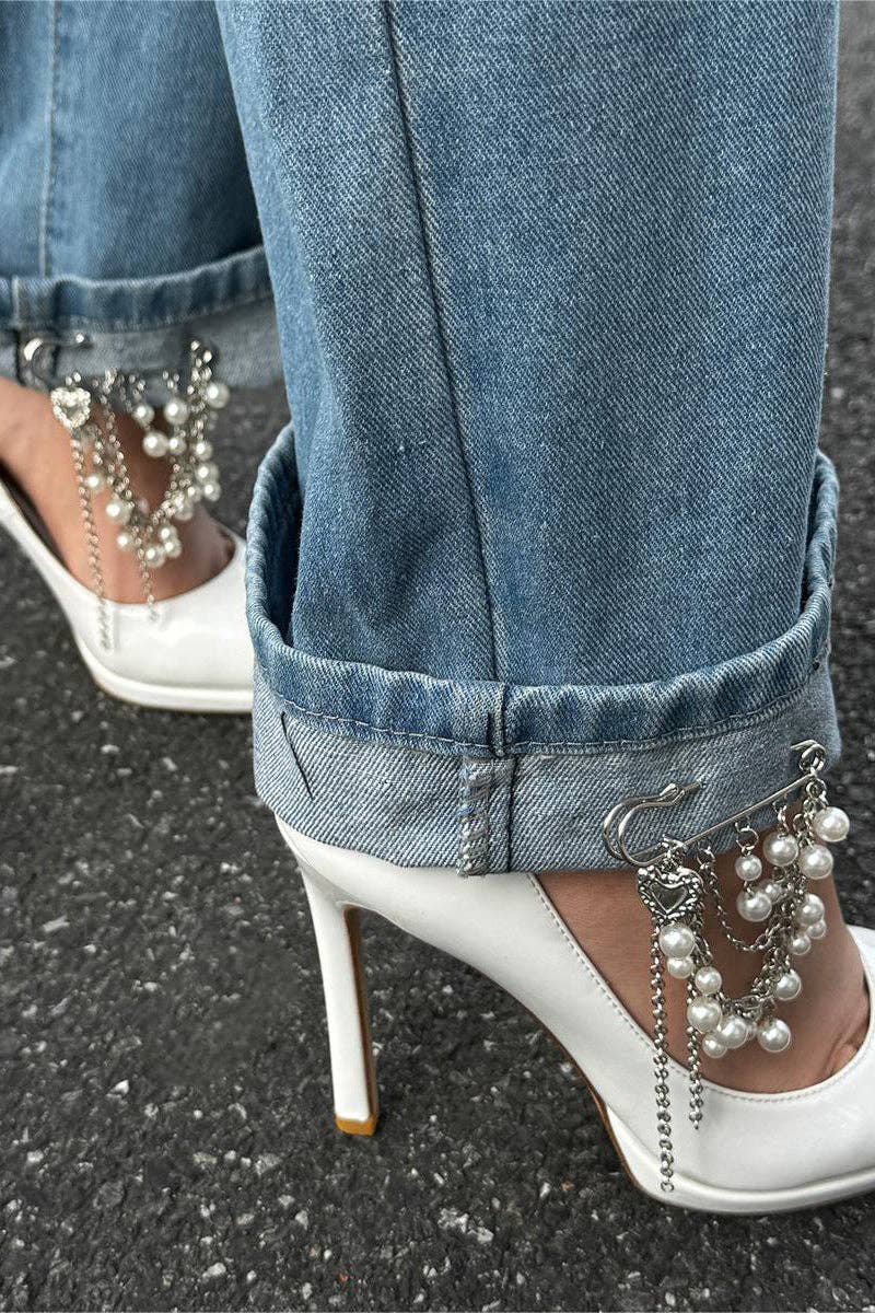 Pearl-Embellished Safety Pin Brooch - UnLaced Boutique