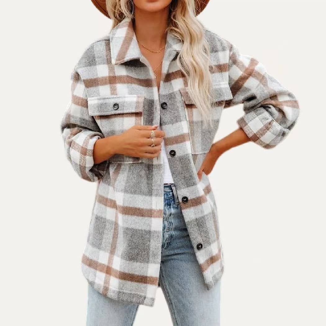 Prime Time Classic Multi Plaid Collared Button Down Shacket - UnLaced Boutique