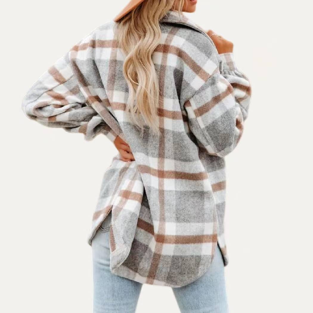Prime Time Classic Multi Plaid Collared Button Down Shacket - UnLaced Boutique